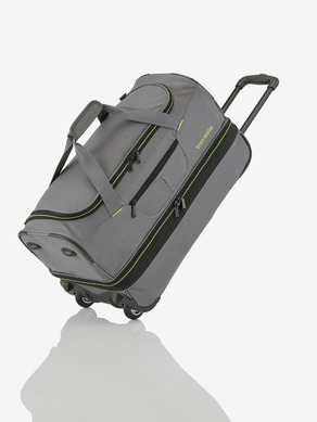 Travelite Basics Wheeled duffle S - šedo-zelená Genţi de umăr