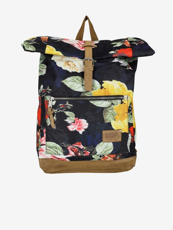 Enrico Benetti Santiago 15 Notebook Backpack Multi Roses Rucsac Violet