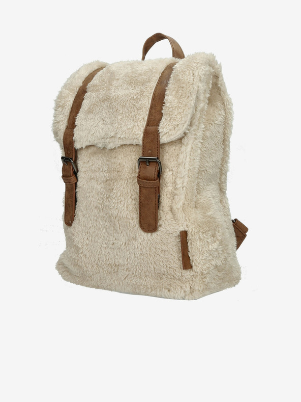 Enrico Benetti Teddy Tablet Backpack Off-White Rucsac Alb