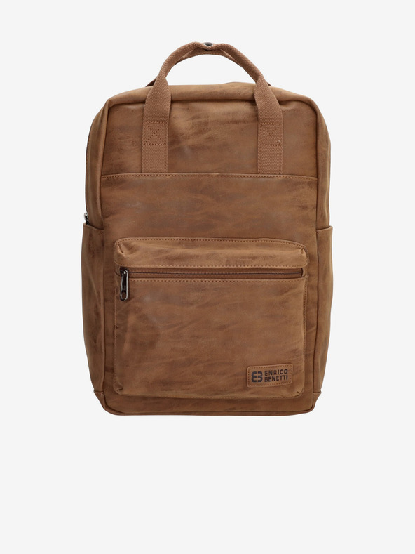 Enrico Benetti Rotterdam 13 Notebook Backpack Camel Rucsac Maro