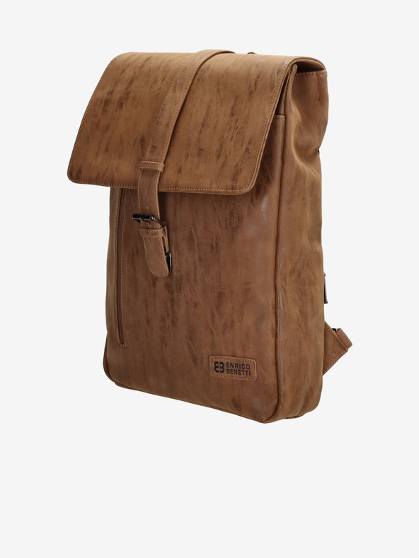 Enrico Benetti Rotterdam 17 Notebook Camel Rucsac Maro