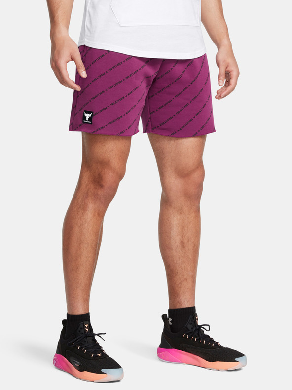 Under Armour Project Rock Icon Fleece Printed Badge Of Honor Pantaloni scurți Violet