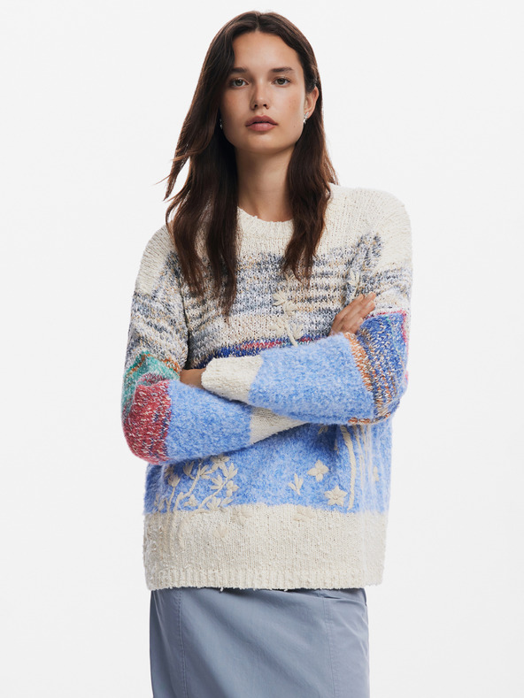Desigual Gran Sudbury Pulover Alb