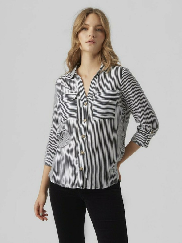 Vero Moda Bluză cu dungi albe și albastre pentru femei Vero Moda Bumpy
