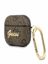 Guess 4G Script PC/PU Airpods Pro Brown Carcasă