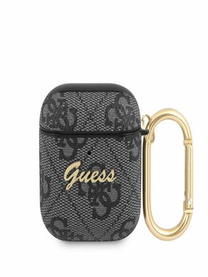 Guess 4G Script PC/PU AirPods 1/2 Black Carcasă