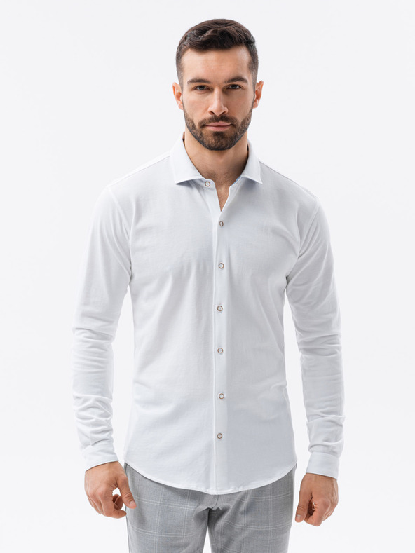 Ombre Clothing Cămașă tricotată cu mânecă Slim pentru bărbați Îmbrăcăminte Ombre