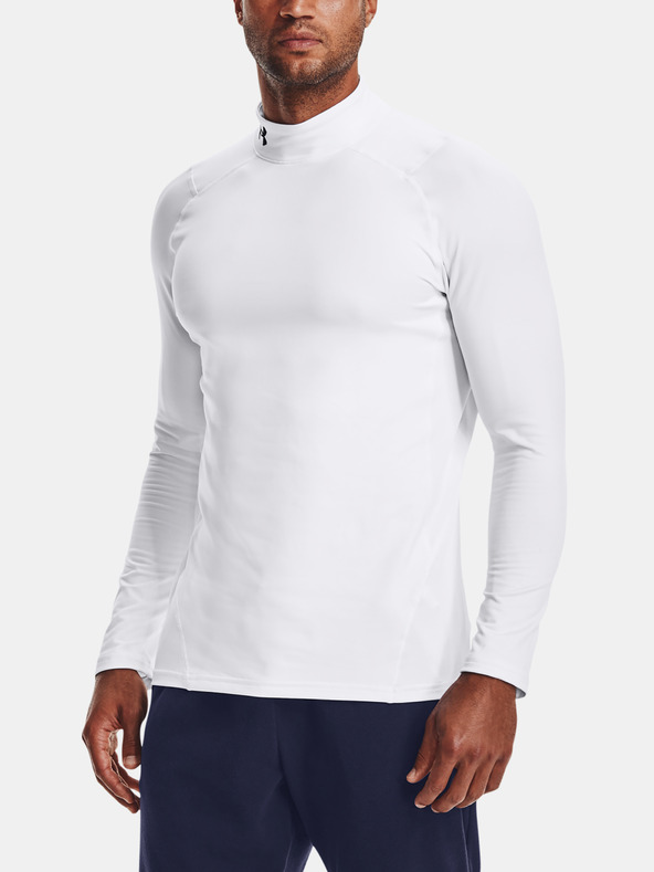 Under Armour UA CG Armour Fitted Mock Tricou Alb