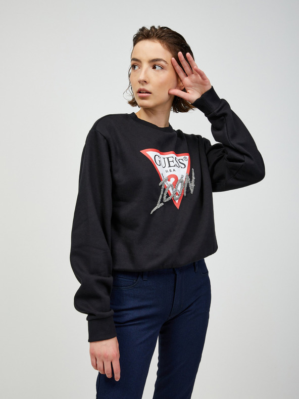 Guess Tricou negru Guess pentru femei