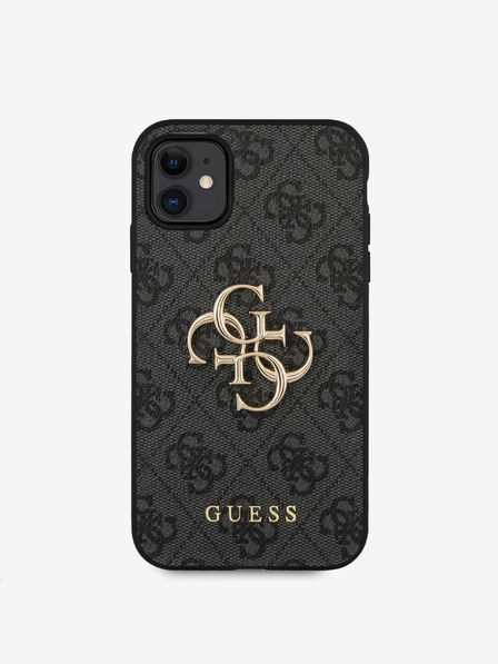Guess PU 4G Metal Logo Zadní Kryt pro iPhone 11 Grey Carcasa de telefon