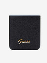 Guess PC/TPU Glitter Flakes Metal Logo Zadní Kryt pro Samsung Galaxy Z Flip 5 Black Carcasa de telefon