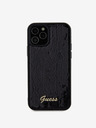 Guess Sequin Script Logo Zadní Kryt pro iPhone 12/12 Pro Black Carcasa de telefon