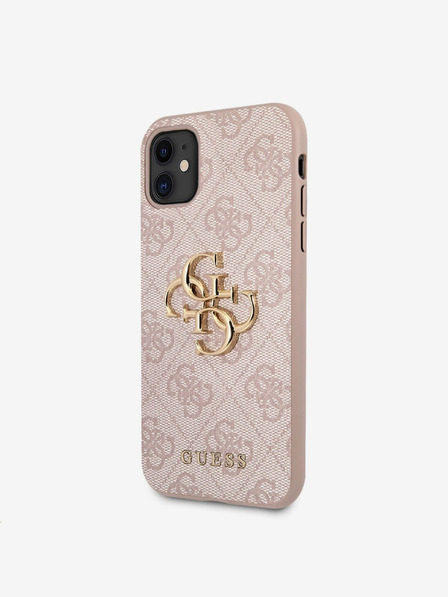 Guess Guess PU 4G Metal Logo Back Cover pentru iPhone 11 Roz