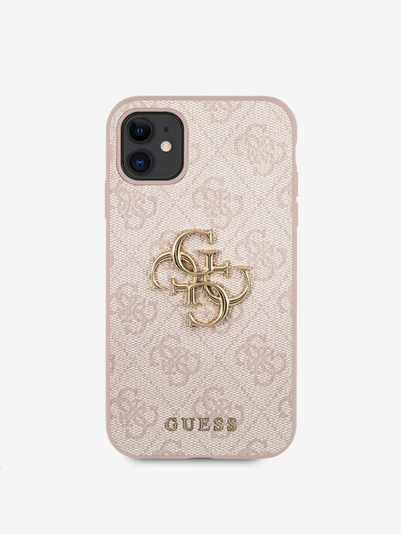 Guess Guess PU 4G Metal Logo Back Cover pentru iPhone 11 Roz