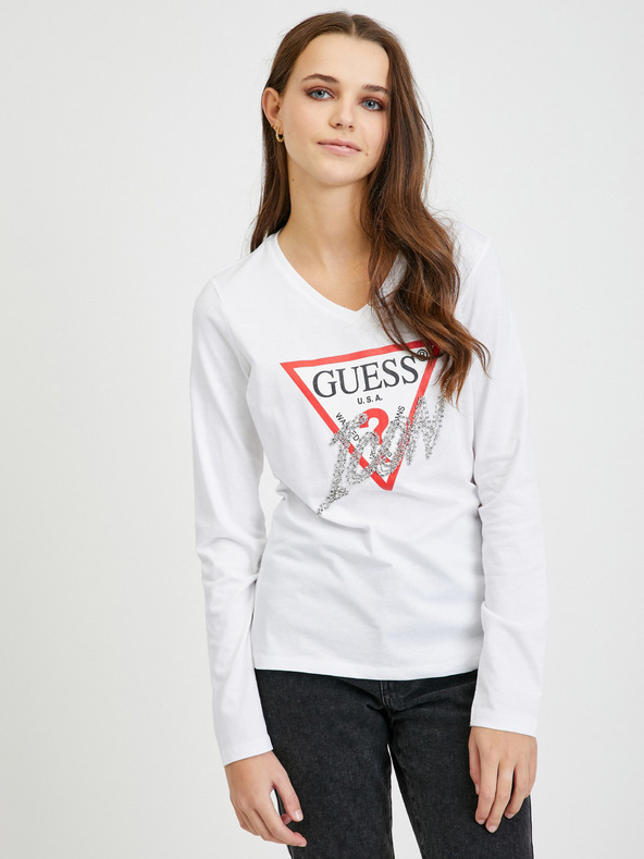 Guess Icon Tricou Alb