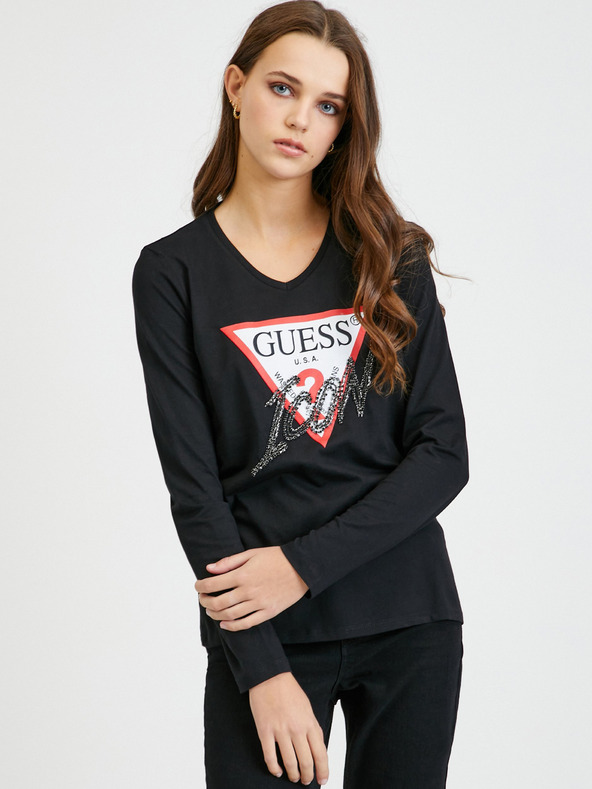 Guess Icon Tricou Negru