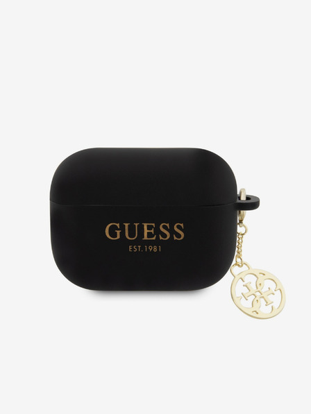 Guess 4G Charm Silikonové AirPods Pro 2 Black Carcasă