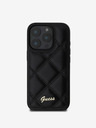 Guess PU Leather Quilted Zadní Kryt pro iPhone 16 Pro Black Carcasa de telefon