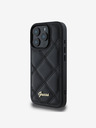 Guess PU Leather Quilted Zadní Kryt pro iPhone 16 Pro Black Carcasa de telefon