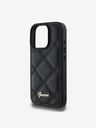 Guess PU Leather Quilted Zadní Kryt pro iPhone 16 Pro Black Carcasa de telefon