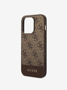 Guess PU 4G Stripe Zadní Kryt pro iPhone 14 Pro Max Brown Carcasa de telefon