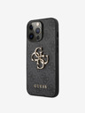 Guess PU 4G Metal Logo Zadní Kryt pro iPhone 13 Pro Max Grey Carcasa de telefon