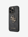 Guess PU 4G Metal Logo Zadní Kryt pro iPhone 14 Pro Grey Carcasa de telefon