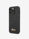 Guess PC/TPU Glitter Flakes Metal Logo Zadní Kryt pro iPhone 14 Pro Black Carcasa de telefon