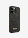 Guess PC/TPU Glitter Flakes Metal Logo Zadní Kryt pro iPhone 14 Pro Black Carcasa de telefon