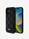 Guess PU Leather Quilted Zadní Kryt pro iPhone 16 Plus Black Carcasa de telefon