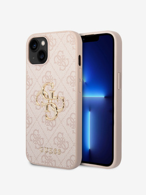 Guess PU 4G Metal Logo iPhone 15 Plus Pink Carcasa de telefon