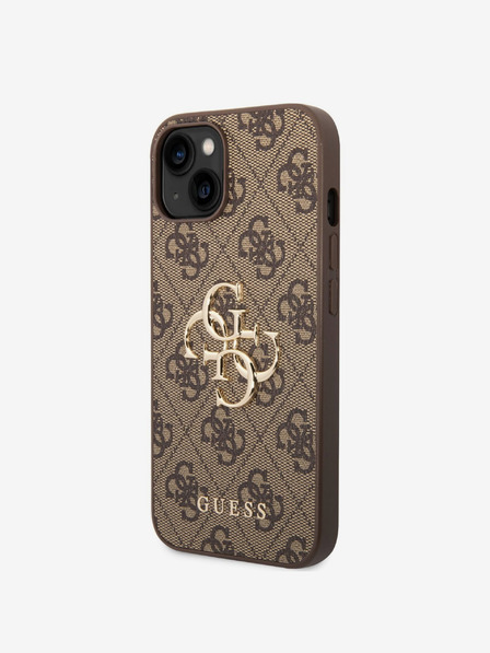 Guess PU 4G Metal Logo iPhone 14 Plus Brown Carcasa de telefon