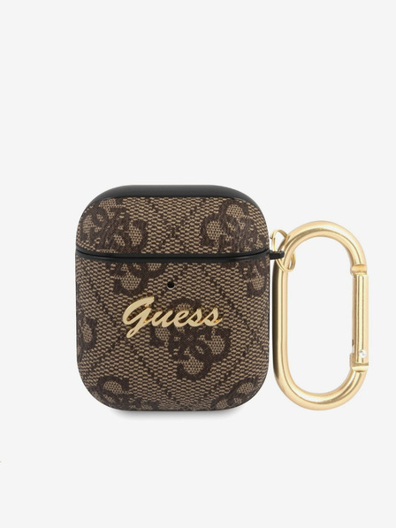 Guess 4G Script PC/PU Airpods 1/2 Brown Carcasă