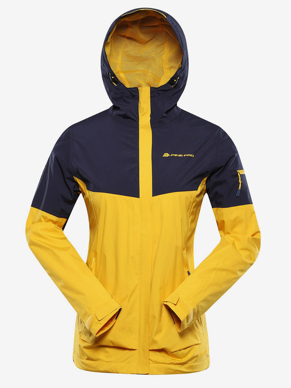 ALPINE PRO Jachetă PTX Alpine Pro Norema neagră și galbenă de damă cu membrană