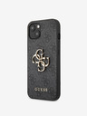 Guess PU 4G Metal Logo Zadní Kryt pro iPhone 13 Grey Carcasa de telefon