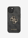 Guess PU 4G Metal Logo Zadní Kryt pro iPhone 13 Grey Carcasa de telefon