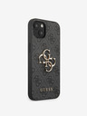 Guess PU 4G Metal Logo Zadní Kryt pro iPhone 13 Grey Carcasa de telefon