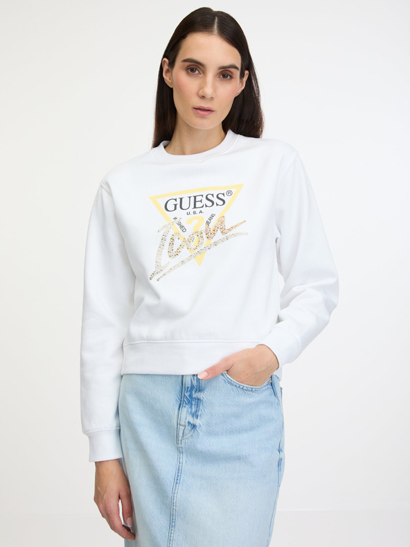Guess Icon Sweatshirt Hanorac Alb