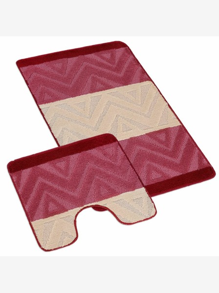 Bellatex Covoraș de baie și toaletă chevron burgundy Bellatex