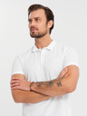 Ombre Clothing Tricou polo din bumbac pentru bărbați BASIC - albastru închis/alb/roșu V3 OM-POBS-0133 Ombre Clothing