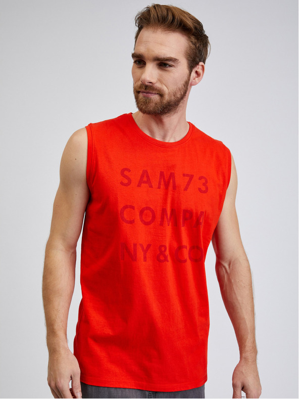 Sam 73 Tank top roșu pentru bărbați SAM 73 Edgar