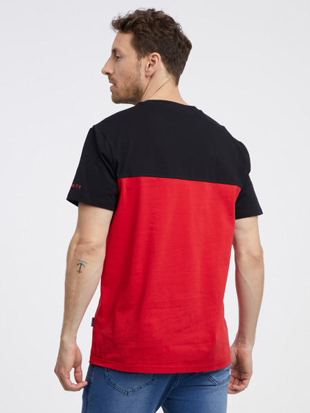 Sam 73 Tricou SAM 73 Sirius negru și roșu pentru bărbați