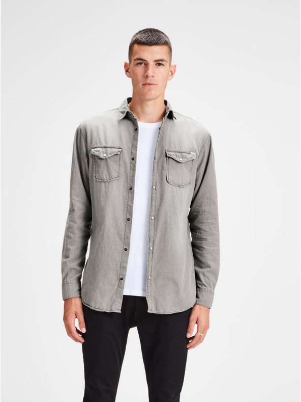 Jack & Jones Cămașă din denim gri Jack & Jones