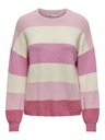ONLY Pulover roz cu dungi pentru femei ONLY