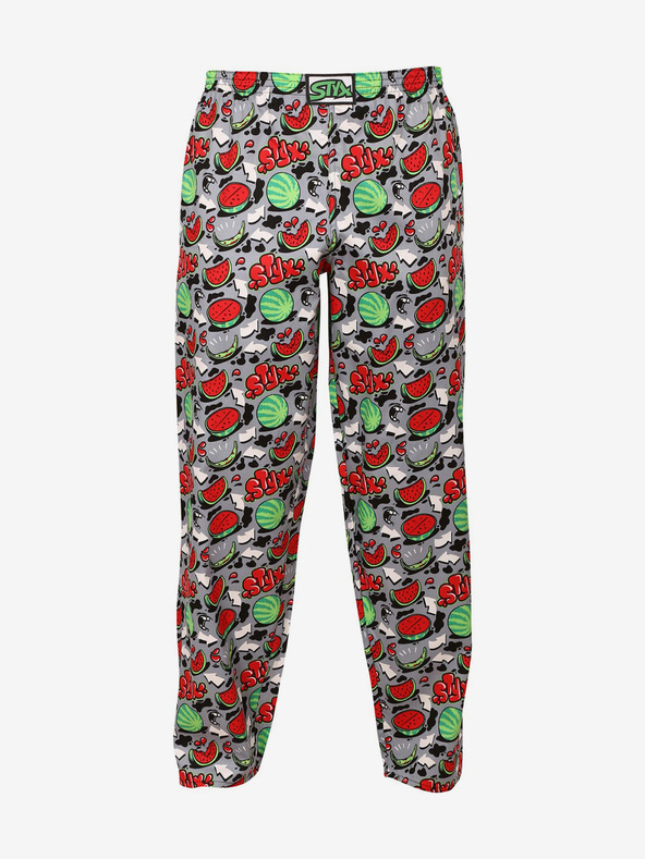 Styx Pantaloni de pijama cu model Styx roșii și gri pentru bărbați