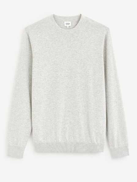 Celio Pulover basic gri deschis pentru bărbați Celio Decoton