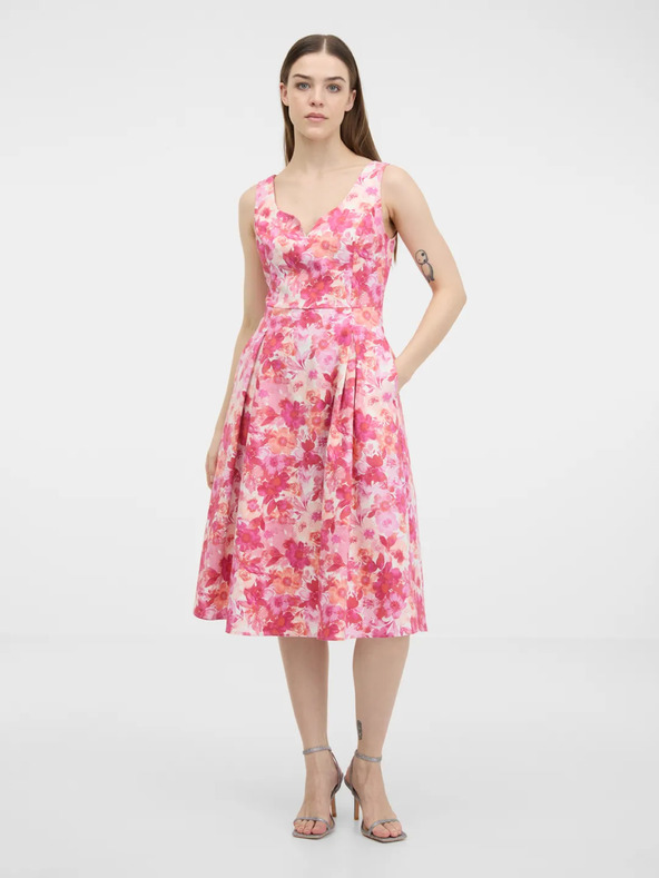 Orsay Rochie roz cu flori pentru femei ORSAY