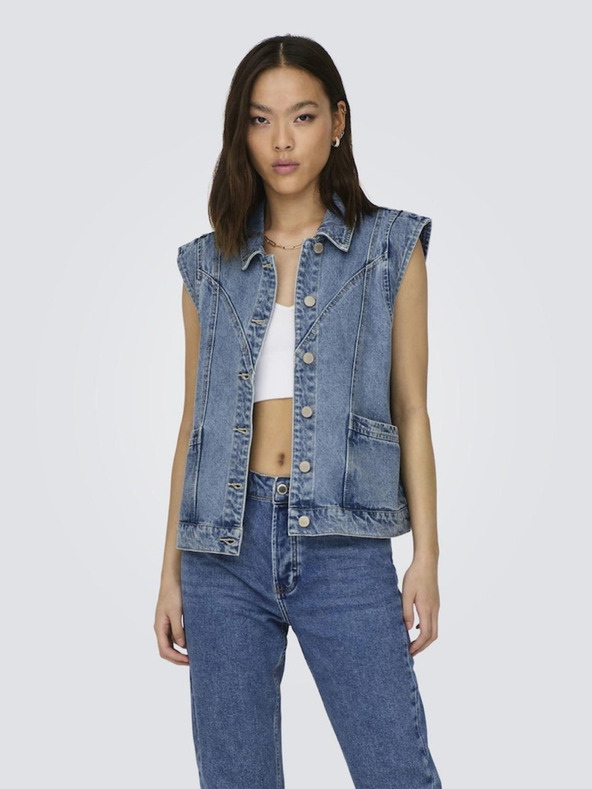 ONLY Vesta din denim albastră pentru femei ONLY