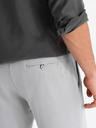 Ombre Clothing Pantaloni scurți SLIM FIT pentru bărbați în tricot melange structurat gri deschis Îmbrăcăminte Ombre