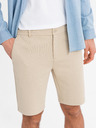 Ombre Clothing Pantaloni scurți SLIM FIT pentru bărbați din tricot melange structurat bej Îmbrăcăminte Ombre